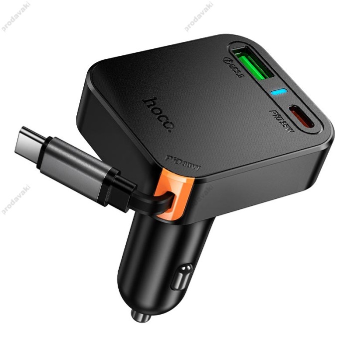 Автомобільний зарядний пристрій Hoco NZ18 Guardian car charger 65W Black