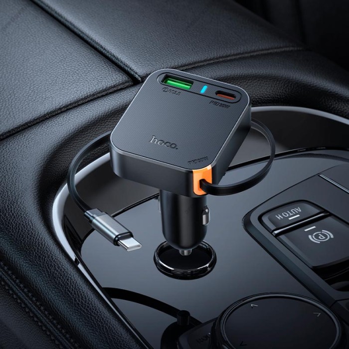 Автомобільний зарядний пристрій Hoco NZ18 Guardian car charger 65W Black