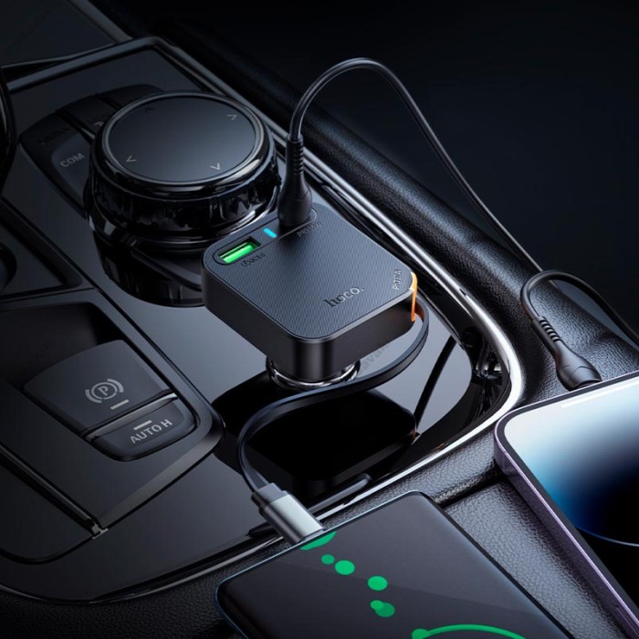 Автомобільний зарядний пристрій Hoco NZ18 Guardian car charger 65W Black