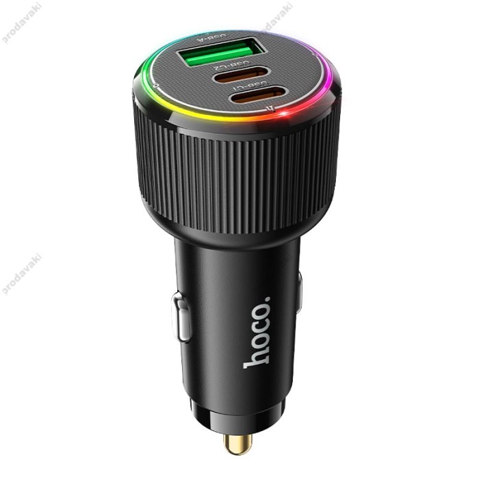 Автомобільний зарядний пристрій Hoco NZ17 Avant-garde Car charger 3A 75W Black