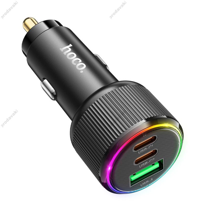 Автомобільний зарядний пристрій Hoco NZ17 Avant-garde Car charger 3A 75W Black