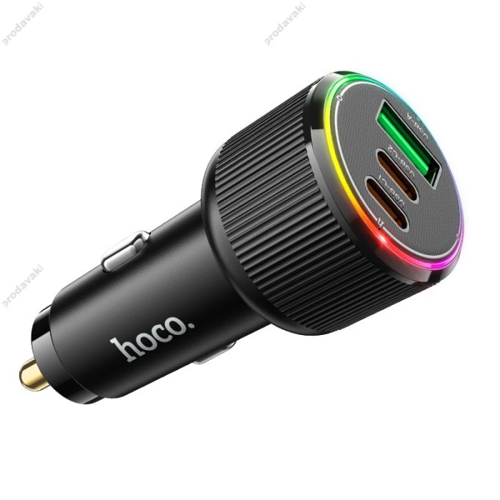 Автомобільний зарядний пристрій Hoco NZ17 Avant-garde Car charger 3A 75W Black
