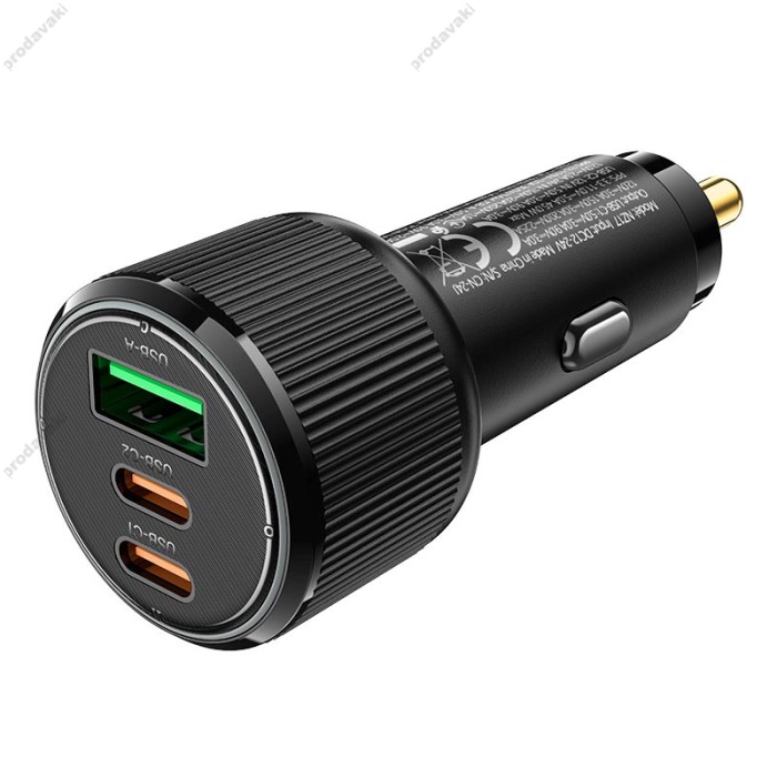 Автомобільний зарядний пристрій Hoco NZ17 Avant-garde Car charger 3A 75W Black