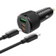 Автомобільний зарядний пристрій HOCO NZ17 Avant-garde Car charger Type-C set 3A 75W Black