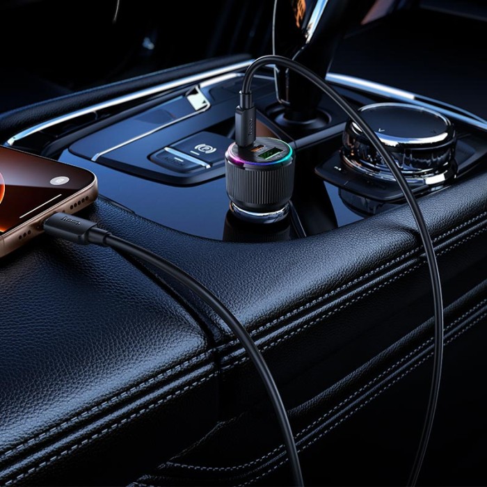 Автомобільний зарядний пристрій HOCO NZ17 Avant-garde Car charger Type-C set 3A 75W Black