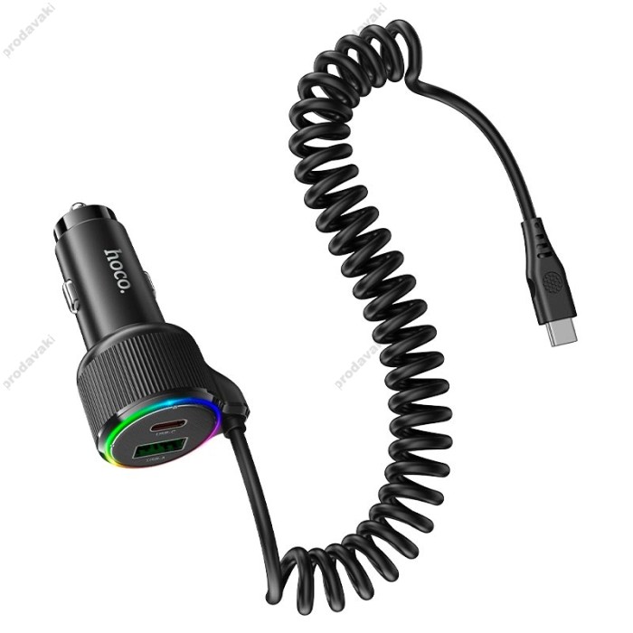 Автомобільний зарядний пристрій HOCO NZ17A Avant-garde 50W/3A Black