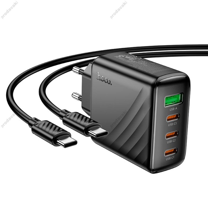 Мережевий зарядний пристрій HOCO CS27A Supply charger Type-C cable 67W Black