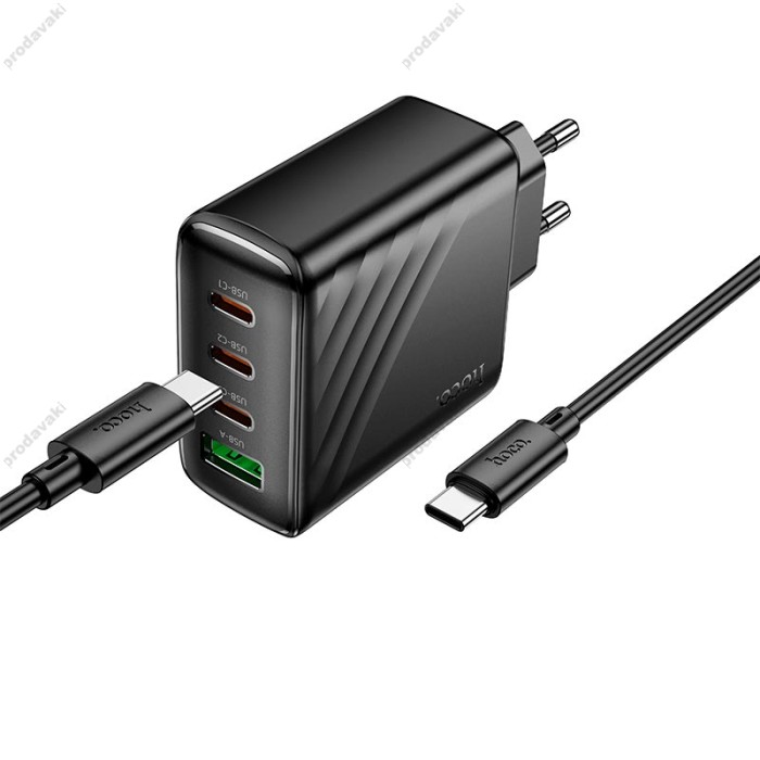 Мережевий зарядний пристрій HOCO CS27A Supply charger Type-C cable 67W Black