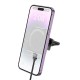 Автомобільний тримач із бездротовою зарядкою Hoco HW17 Crystal magnetic wireless 15W Grey
