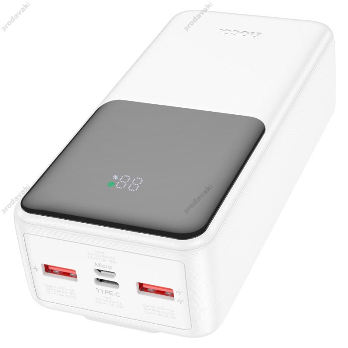 Повербанк портативний акумулятор Power bank Hoco J119B Sharp charger 22.5W 30000 mAh White