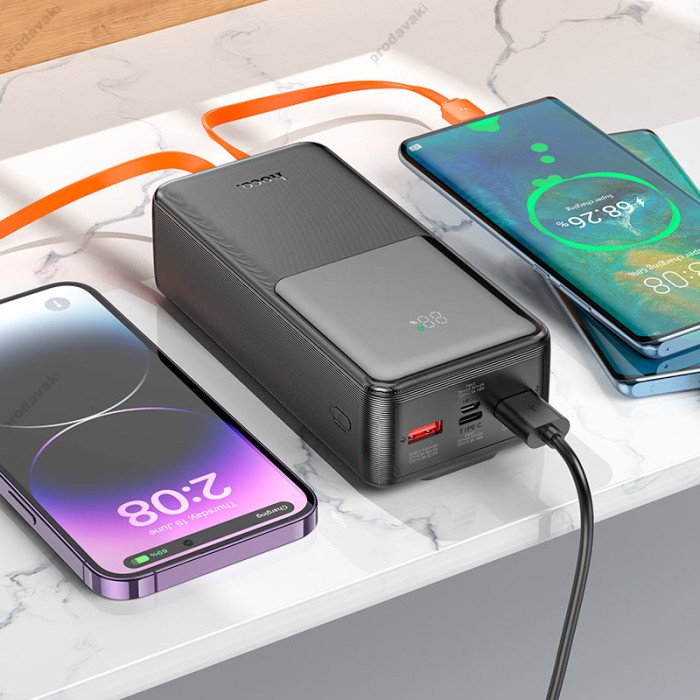 Повербанк портативний акумулятор Power bank Hoco J119B Sharp charger 22.5W 30000 mAh Black