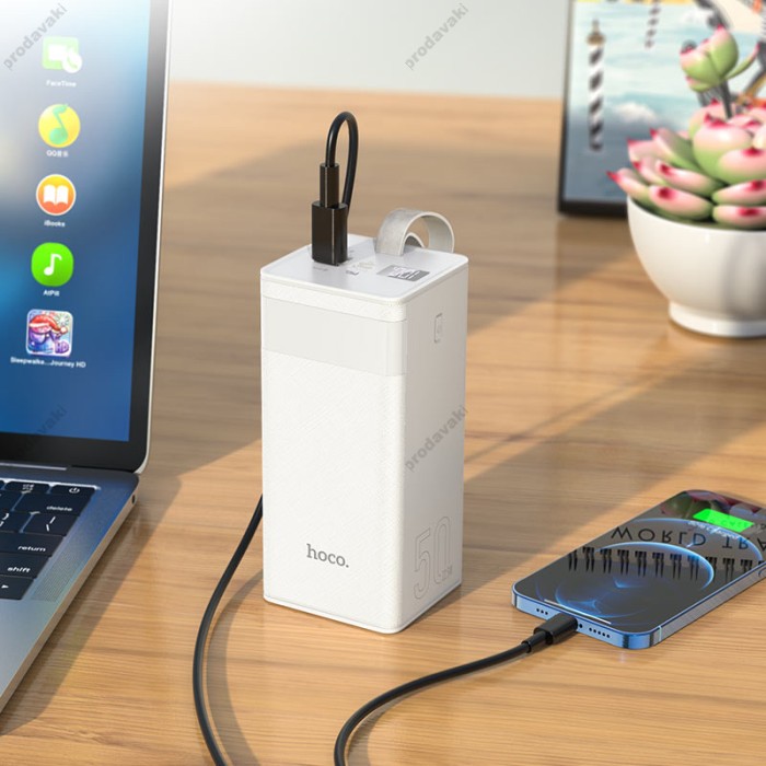Повербанк портативний акумулятор Power Bank Hoco J86A Powermaster 22.5W 50000 mAh White