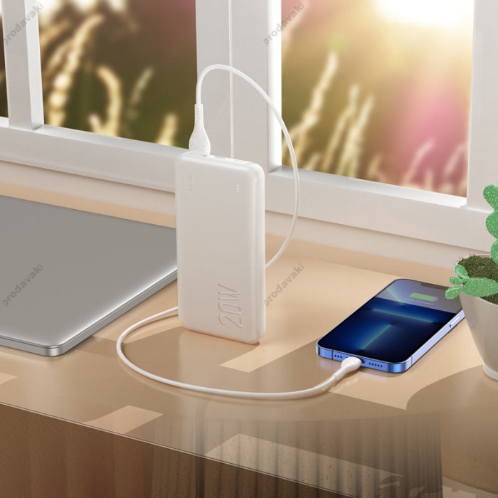 Повербанк портативний акумулятор Power bank Hoco J87 Tacker PD 20W 10000 mAh White