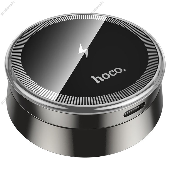 Автомобільний тримач із бездротовою зарядкою Hoco HW33 Metal ring magnetic wireless 15W Grey