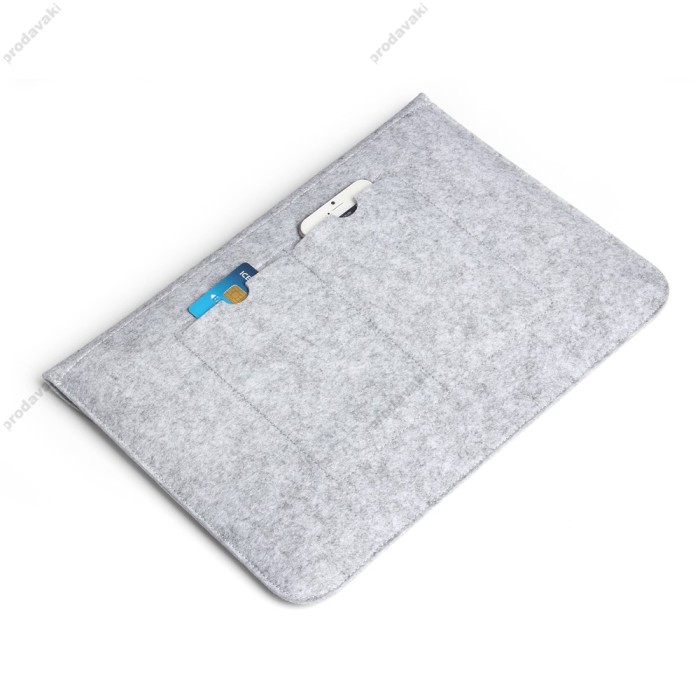 Чохол - конверт з повсті xVibe для MacBook ноутбука планшета 15"-16.2" Light Grey