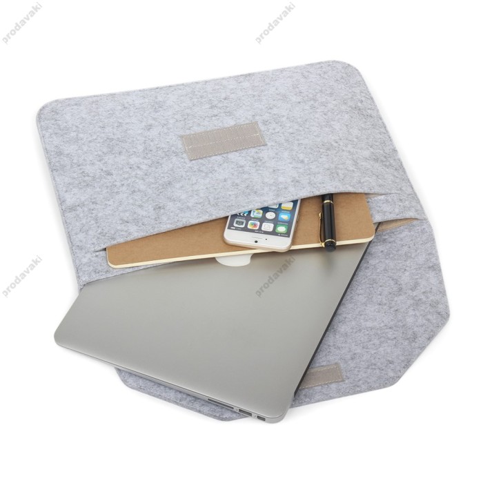 Чохол - конверт з повсті xVibe для MacBook ноутбука планшета 15"-16.2" Light Grey