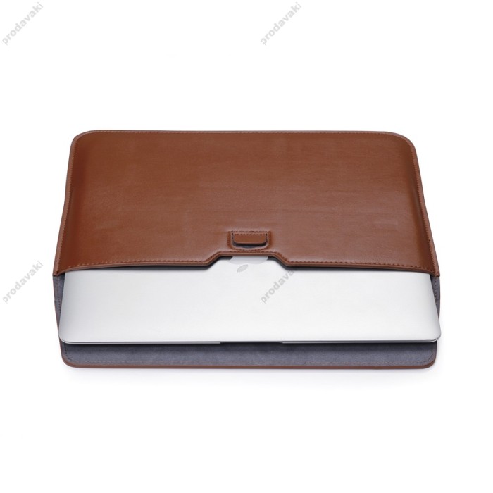 Чохол-конверт-підставка xVibe Leather PU для MacBook ноутбука планшета 13"-14.2" Brown