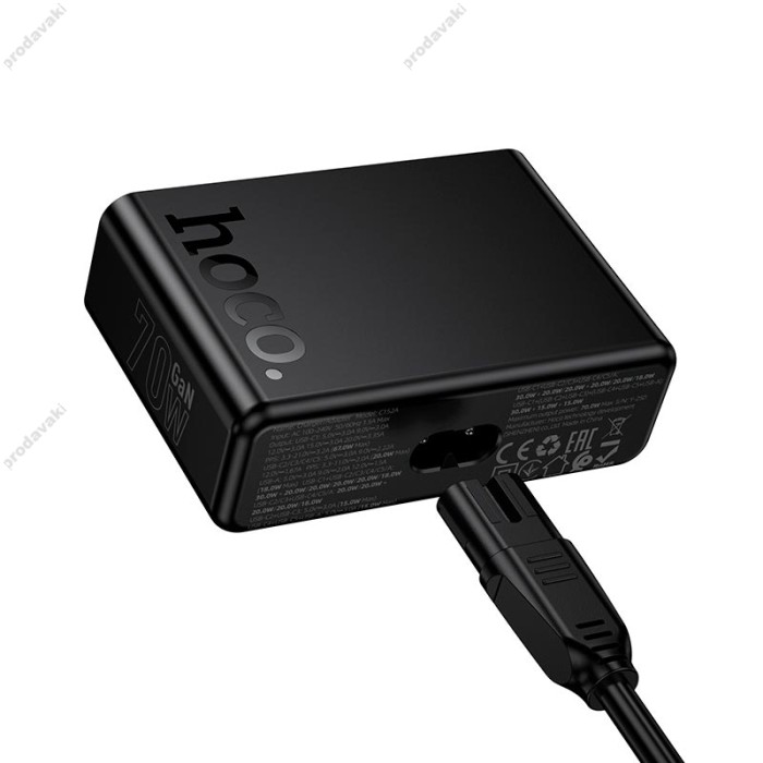 Мережевий зарядний пристрій HOCO C152A Modern PD 6-port desktop charger 70W Black