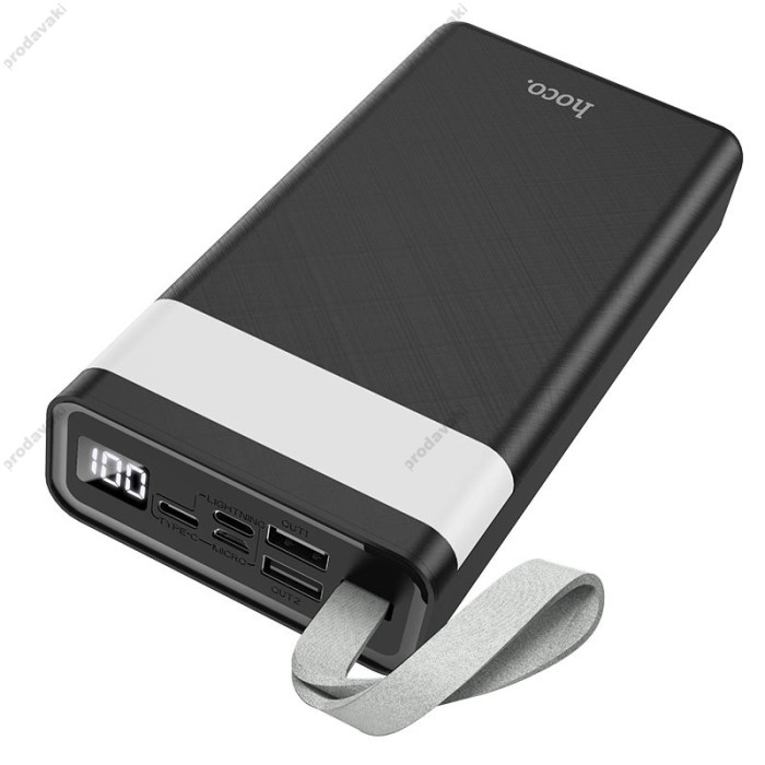 Повербанк портативний акумулятор Power bank Hoco J73 Powerful 30000 mAh Black
