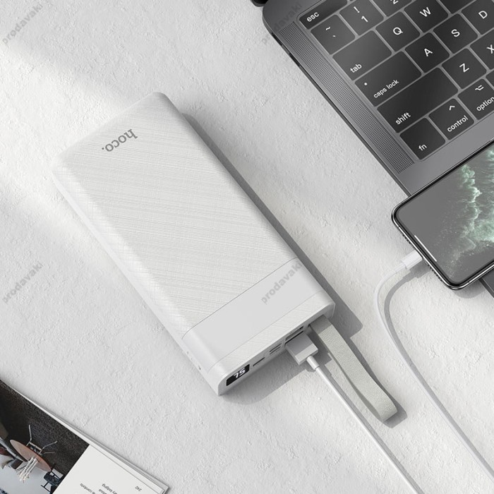 Повербанк портативний акумулятор Power Bank Hoco J73 Powerful 30000 mAh White