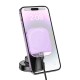 Автомобільний тримач із бездротовою зарядкою Hoco HW18 Crystal magnetic center console Purple