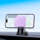 Автомобільний тримач із бездротовою зарядкою Hoco HW18 Crystal magnetic center console Purple