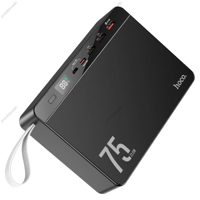 Повербанк портативний акумулятор Power bank Hoco J94 Overlord 22.5W 75000mAh Black
