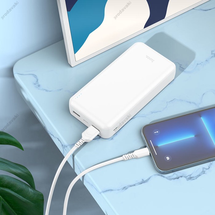 Повербанк портативний акумулятор Power bank Hoco J100A High-ranking 20000 mAh White