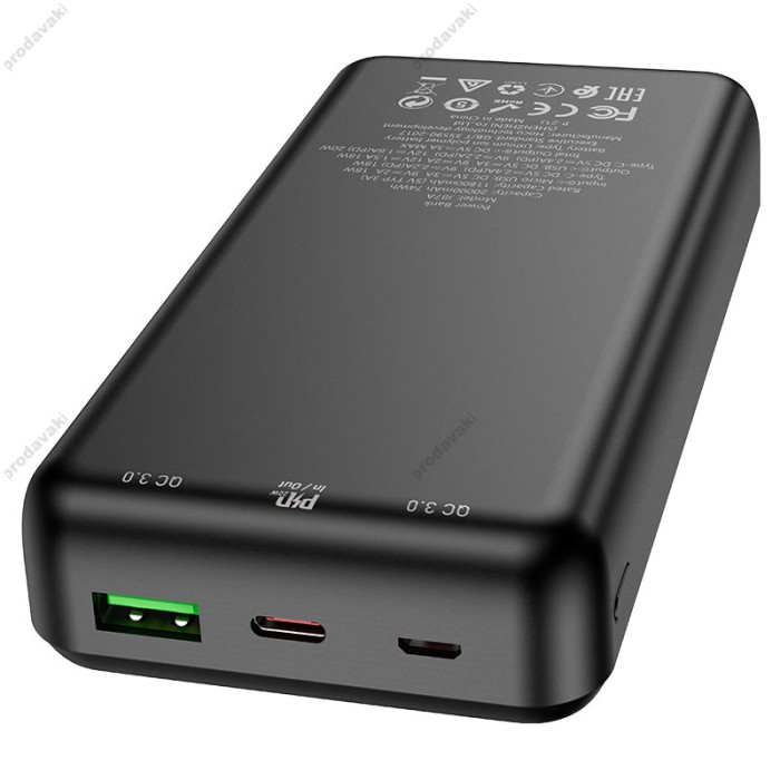 Повербанк портативний акумулятор Power bank Hoco J87A Tacker 20W 20000 mAh Black