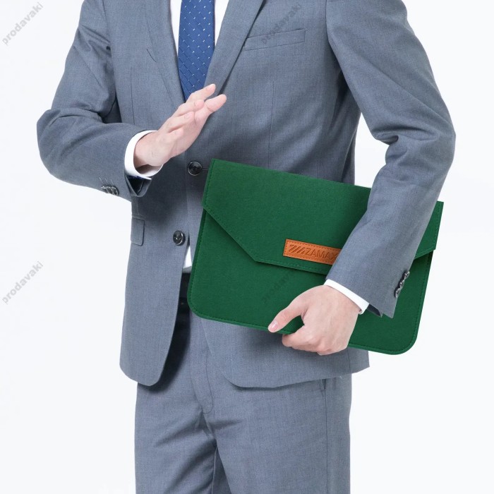 Чохол - конверт із повсті ZAMAX для MacBook ноутбука планшета 13"-14.2" Forest Green