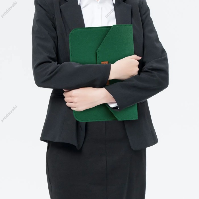 Чохол - конверт із повсті ZAMAX для MacBook ноутбука планшета 13"-14.2" Forest Green