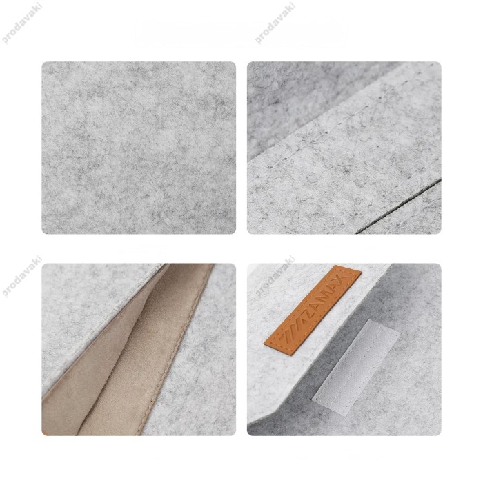 Чохол - конверт із повсті ZAMAX для MacBook ноутбука планшета 15"-16.2" Light Grey