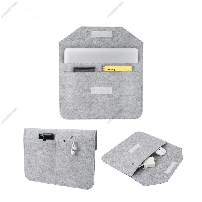 Чохол - конверт із повсті ZAMAX для MacBook ноутбука планшета 15"-16.2" Light Grey