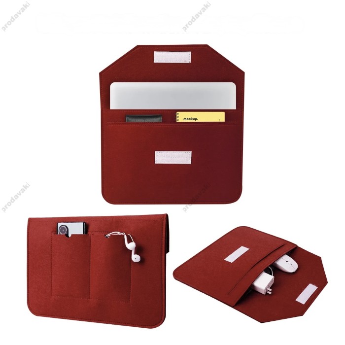 Чохол - конверт із повсті ZAMAX для MacBook ноутбука планшета 13"-14.2" Marsala