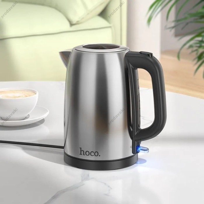 Електрочайник Hoco HE12 stainless steel electric kettle 1.7L 1850-2200W Grey