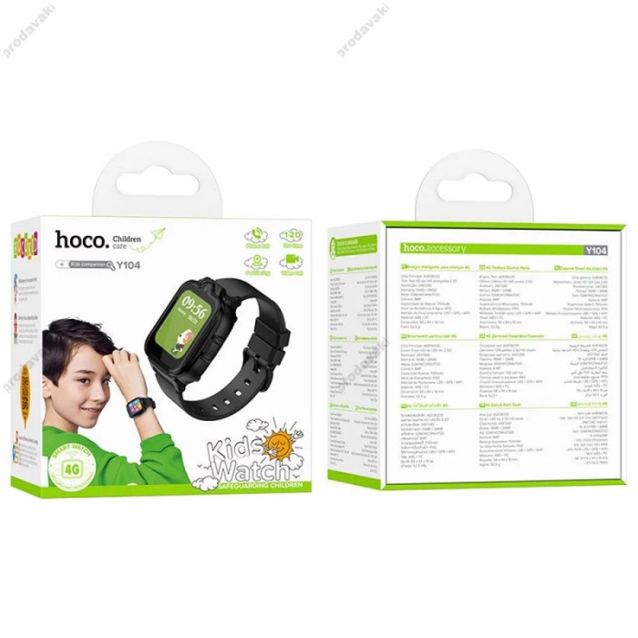 Дитячий смарт-годинник HOCO Y104 4G children phone-watch GPS/WiFi Black
