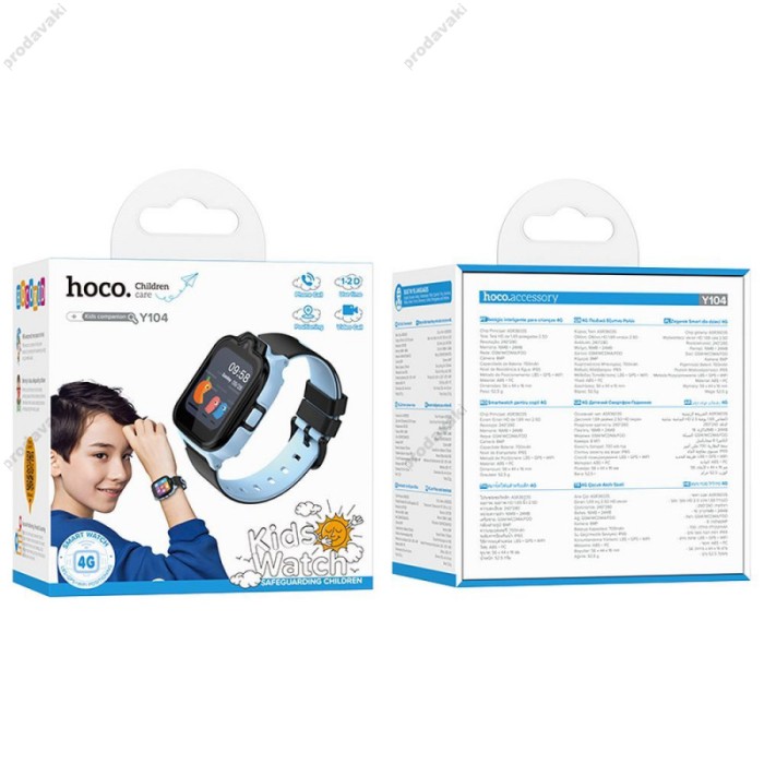 Дитячий смарт-годинник HOCO Y104 4G children phone-watch GPS/WiFi Blue