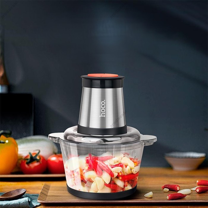 Електричний подрібнювач HOCO HA05A Kitchen electric meat grinder 2L Silver