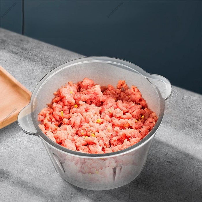 Електричний подрібнювач HOCO HA05A Kitchen electric meat grinder 2L Silver