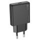 Мережевий зарядний пристрій HOCO N37 Delgado port charger Lightning cable 20W Black