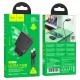Мережевий зарядний пристрій HOCO N37 Delgado port charger Lightning cable 20W Black