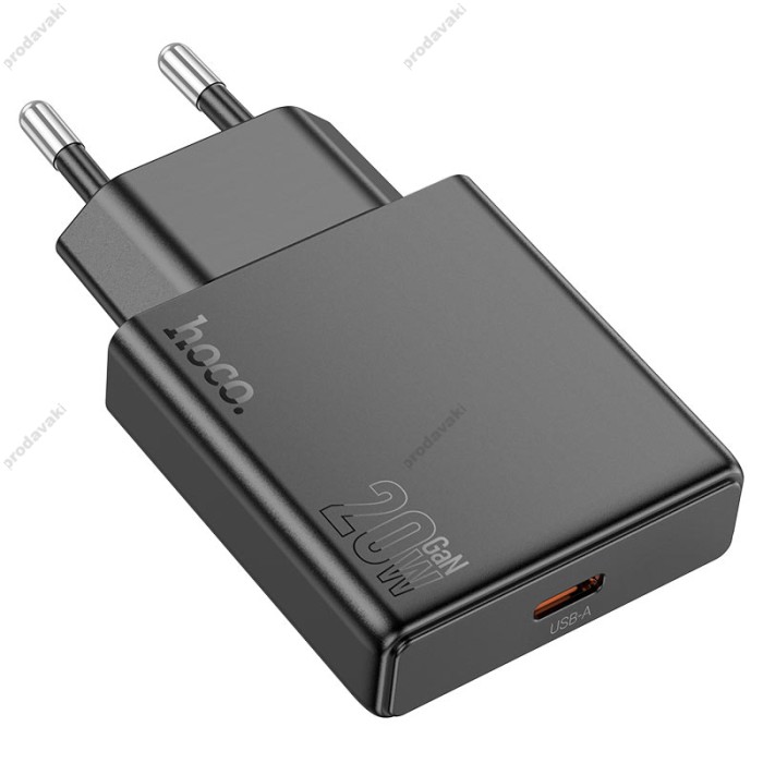 Мережевий зарядний пристрій HOCO N37 Delgado port charger Lightning cable 20W Black