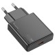 Мережевий зарядний пристрій HOCO N37 Delgado port charger Lightning cable 20W Black