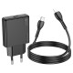 Мережевий зарядний пристрій HOCO N37 Delgado port charger Lightning cable 20W Black