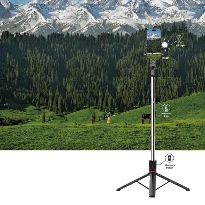 Монопод-трипод WiWU Wi-SE015 Live broadcast tripod selfie stick 1.8m Black