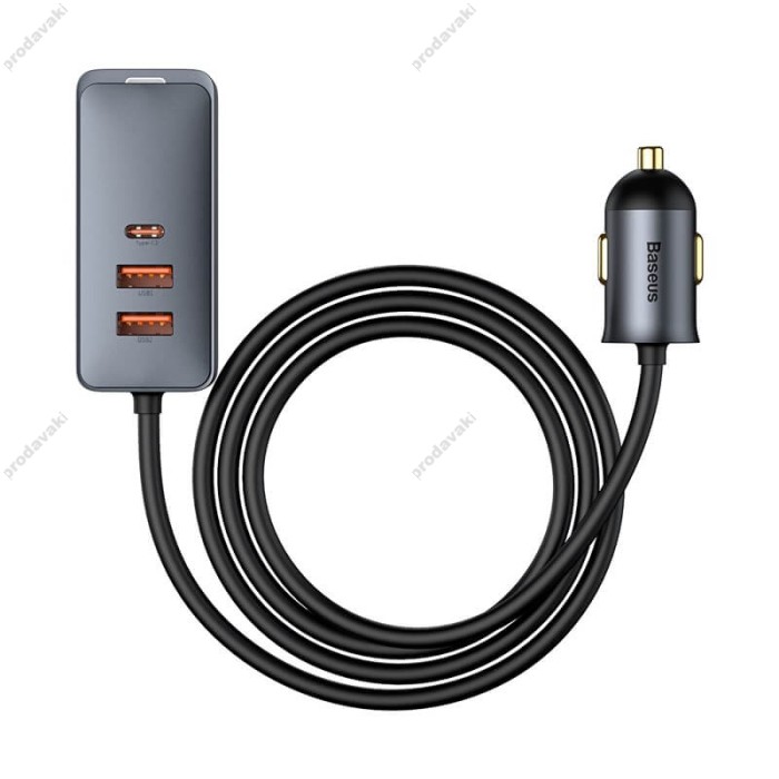 Автомобільний зарядний пристрій Baseus Share Together PPS multi-port Fast charging car 120W 2U+2C Grey CCBT-A0G