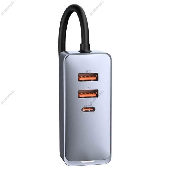 Автомобільний зарядний пристрій Baseus Share Together PPS multi-port Fast charging car 120W 2U+2C Grey CCBT-A0G