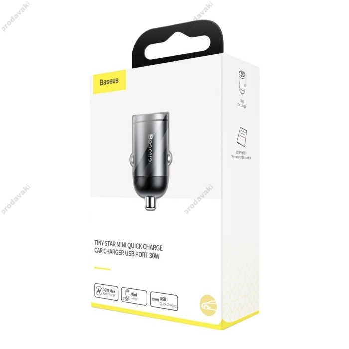 Автомобільний зарядний пристрій Baseus Tiny Star Mini Quick Charge Car 30W Grey VCHX-A0G