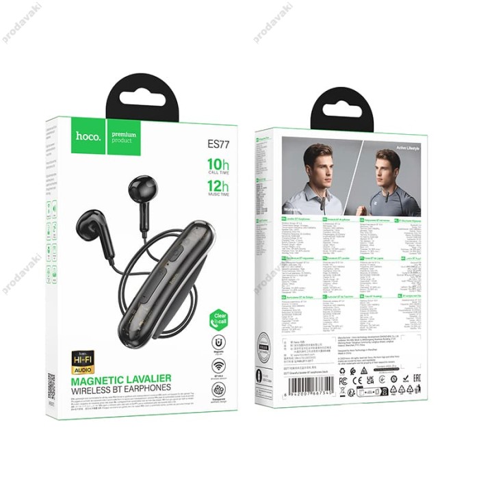 Бездротові Bluetooth навушники Hoco ES77 Graceful lavalier earphones BT 5.4 Black
