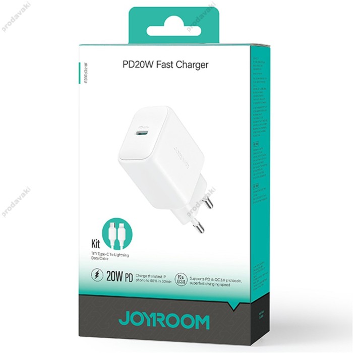 Мережевий зарядний пристрій JoyRoom JR-TCF20 Lightning cable 20W White